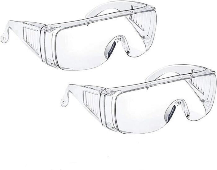 Safety Glasses (2 Pack) Anti Fog & Shattered Proof, ANSI Z87.1 & EN 166 UV Resistant & Eye Safety Goggles, Wide Eye Shield Scratch Resistant Best Eye Cover from elements EyeClear over Glasses
