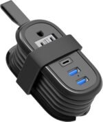 Travel Essentials BEVA Travel Power Strip with USB C Ports, Non Surge Protector with 4FT Travel Extension Cord, 2 Outlets 3 USB Ports, Cruise Ship Essentials Travel Accessories(3.4A Charge Black)