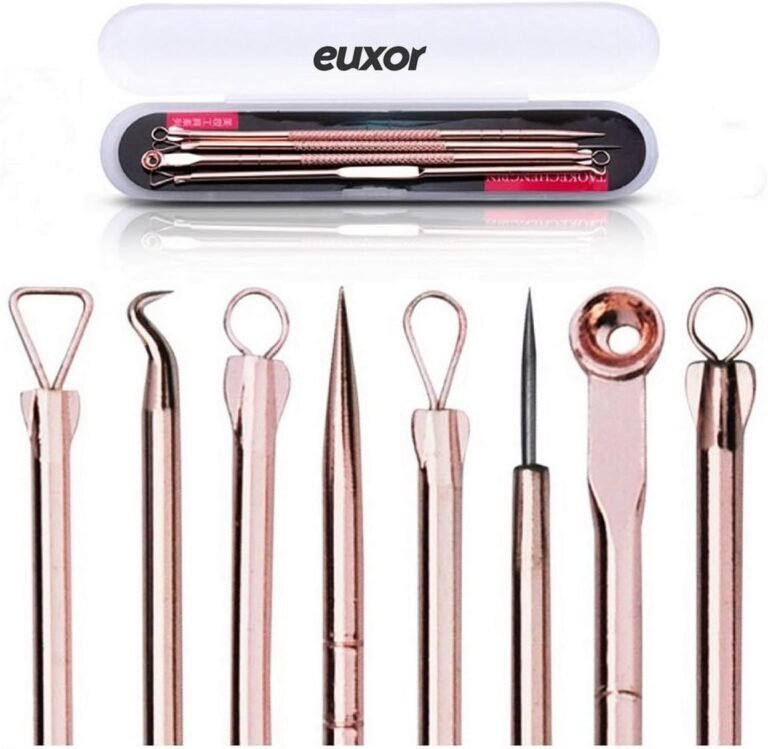 Blackhead Remover Pimple Comedone Extractor Tool Best Acne Removal Kit - Treatment for Blemish, Whitehead Popping, Zit Removing for Risk Free Nose Face Skin with Case (Rose, 4 Piece Set)