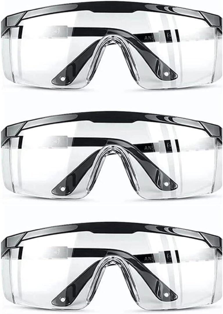 (3 Pack) Safety Glasses Anti Fog & Shattered Proof, ANSI Z87.1 & EN 166 UV Resistant Protective Eyewear Safety Goggles, Wide Frame Eye Shield Goggles Scratch Resistant Best Eye Protection