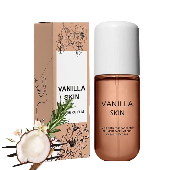 Vanilla Coconut Scent Hair & Body Mist, Long-Lasting Fragrance Spray 50ml Vanilla Coconut Hair and Body Perfume Spray Gift for Christmas