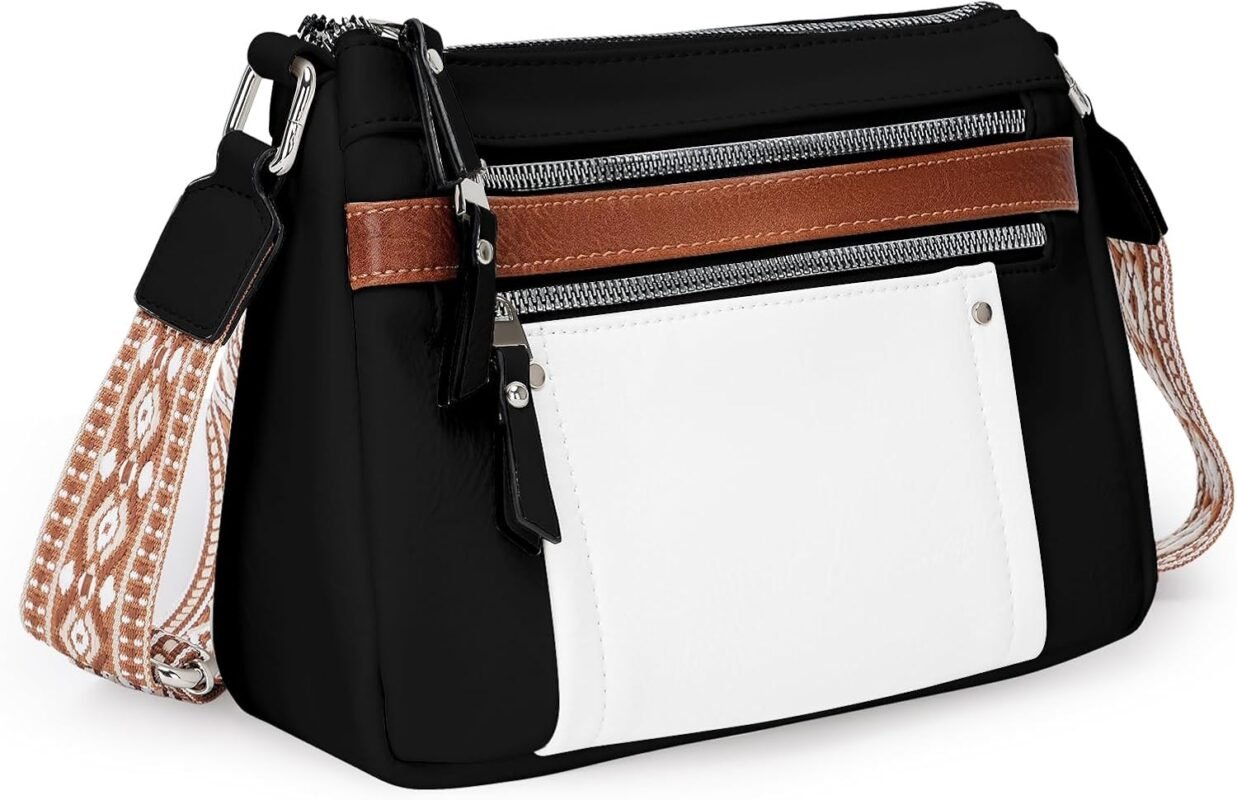 Macadamla Weinas Crossbody Bag for Women Shoulder Bag Designer Quiet Luxury Trendy Handbag with Multi Zipper Pockets
