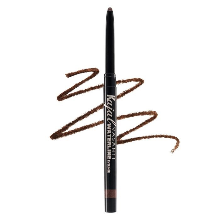 VASANTI Kajal Waterline Eyeliner Pencil - Long-lasting, Waterproof, Smudge-proof, Safe for Sensitive Eyes, Waterline Eye Liner - Opthalmologist Approved and Tested (Hazel Brown)