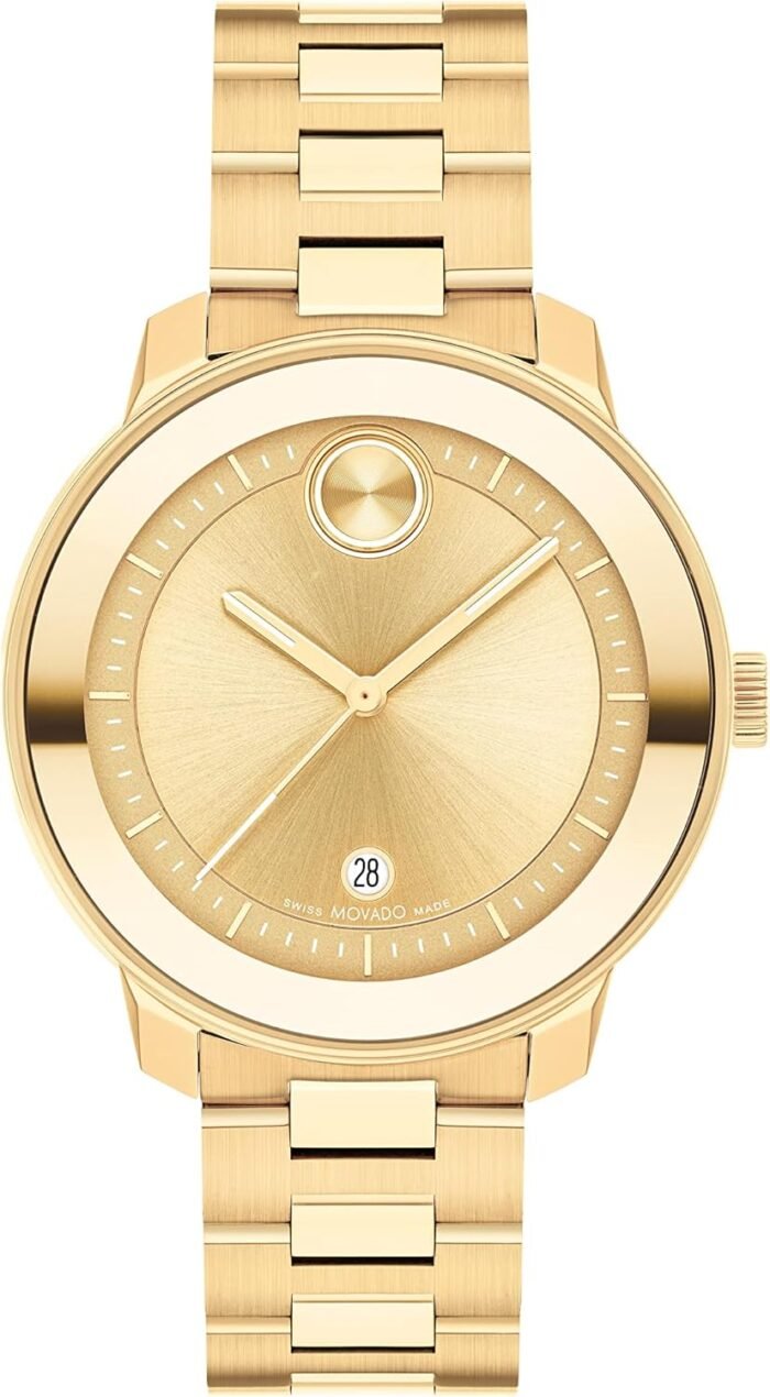 Movado Bold Verso Women's Watch - Swiss Quartz 3H Movement, Stainless Steel Link Bracelet - 3 ATM Water Resistance - Luxury Fashion Timepiece for Her - 38mm