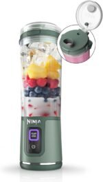 Ninja BC151EM Blast Portable Blender, Cordless, 18oz. Vessel, Personal Blender-for Shakes & Smoothies, BPA Free, Leakproof-Lid & Sip Spout, USB-C Rechargeable, Dishwasher Safe Parts, Forest Green