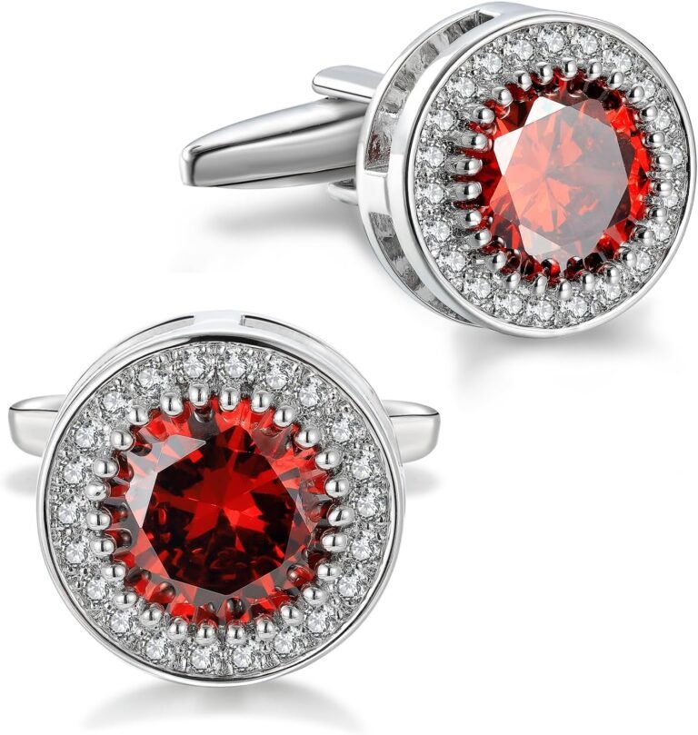Crystal Cufflinks for Men CZ Cuff Links Sparkle Diamond Gold Ornate Cufflinks for Wedding Groom Best Man